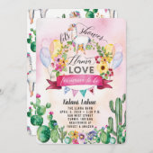 Llama Party Waterverf Baby shower Uitnodiging (Voorkant / Achterkant)