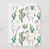 Llama Party Waterverf Baby shower Uitnodiging (Achterkant)