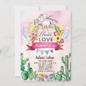 Llama Party Waterverf Baby shower Uitnodiging (Voorkant)