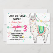 Llama Party Whole Llama Fun Girl Birthday Kaart (Voorkant)