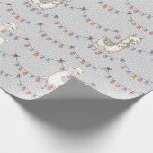 Llama Party wrapping Paper Cadeaupapier (Hoek)