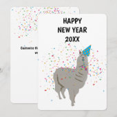 Llama Partying - Animals Holiday New Years Card Feestdagenkaart (Voorkant / Achterkant)
