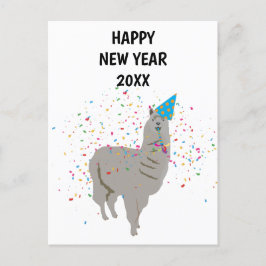 Llama Partying - Animals Holiday New Years Card Feestdagenkaart