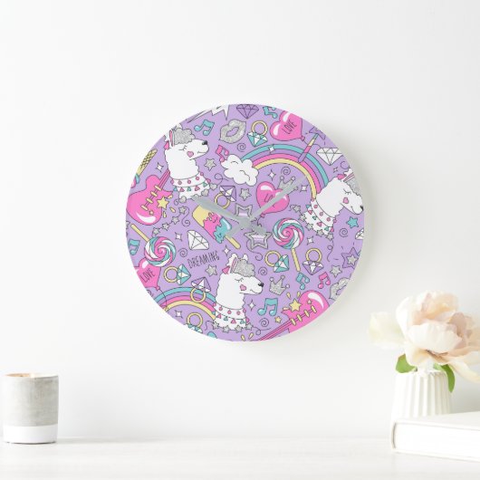 Llama patroon 1 grote klok (Huis)