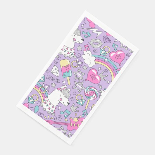 Llama patroon 1 servet (Hoek)