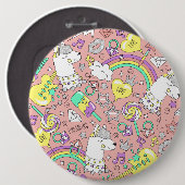 llama patroon 3 ronde button 6,0 cm (Voorkant /achterkant)