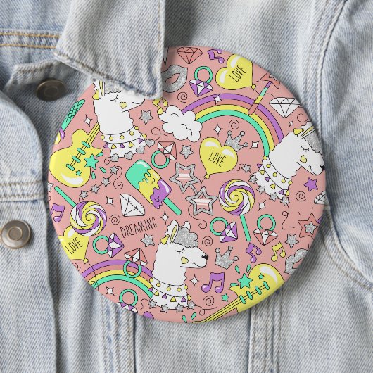 llama patroon 3 ronde button 6,0 cm (In situ)