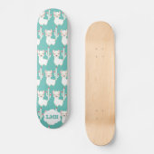 Llama-patroon op Blauwgroen achtergrond Persoonlijk Skateboard (Voorkant)