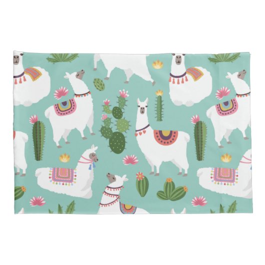 Llama Pattern Kussensloop (Achterkant-Rechts)