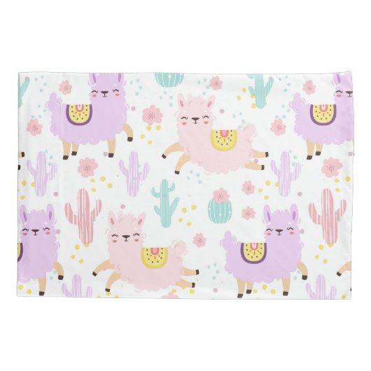 Llama Pattern Kussensloop (Achterkant-Links)