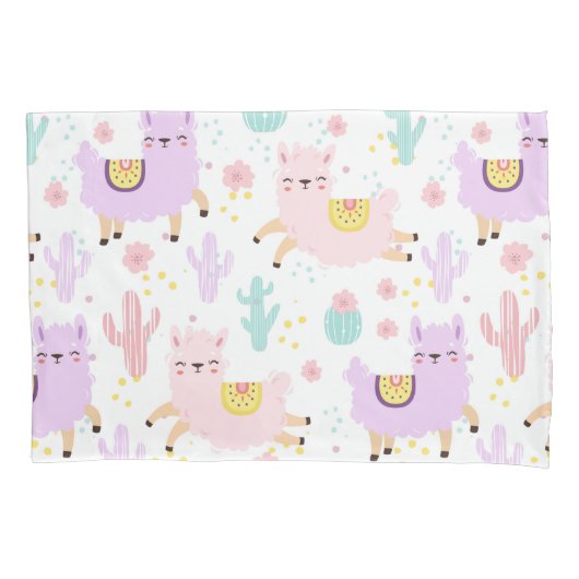 Llama Pattern Kussensloop (Voorkant-Links)