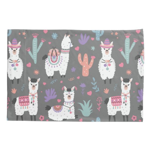 Llama Pattern Kussensloop (Achterkant-Links)