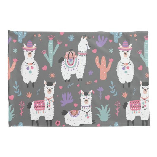Llama Pattern Kussensloop (Achterkant-Rechts)