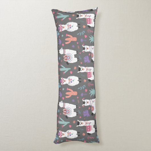 Llama Pattern Lichaamskussen (Achterkant (Verticaal))