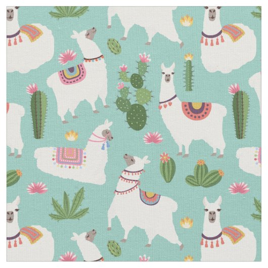 Llama Pattern Stof (Close Up)