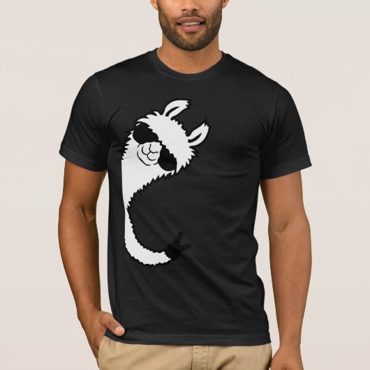 Llama Peace Sign Sunglasses Side View Victory Cool T-shirt (Voorkant)