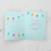 Llama Persoonlijke naam Aqua Happy Birthday Kaart (Binnen)