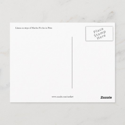 llama peru briefkaart (Achterkant)
