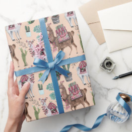 Llama | perziken | Papier voor onmiddellijke verpa
