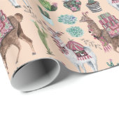 Llama | perziken | Papier voor onmiddellijke verpa (Rol Hoek)