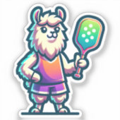 LLAMA - Pickleball Mascot Court Player Fun Sticker (Voorkant)