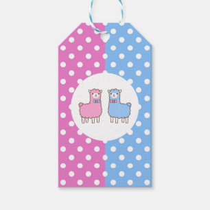 Llama Pink and Blue Gender Reveal Baby shower Cadeaulabel