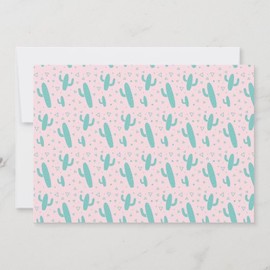 Llama Pink Birthday Party Foto Uitnodiging (Achterkant)