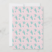 Llama Pink Birthday Party Invitation Kaart (Achterkant)