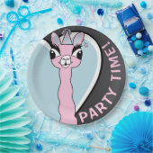 Llama Pink Pajama Girl Birthday Party Sleepover Papieren Bordje (Feest)