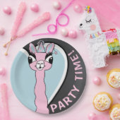 Llama Pink Pajama Girl Birthday Party Sleepover Papieren Bordje (Feest)