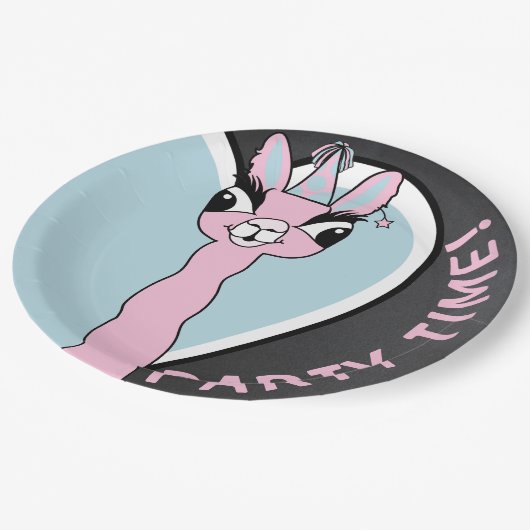 Llama Pink Pajama Girl Birthday Party Sleepover Papieren Bordje (Gekanteld)