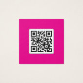 Llama Pink QR code Fiber Business Cards Vierkante Visitekaartjes (Achterkant)