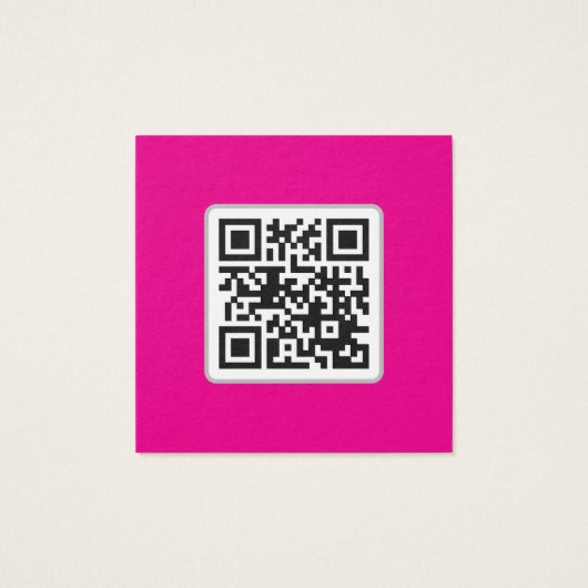 Llama Pink QR code Fiber Business Cards Vierkante Visitekaartjes (Achterkant)