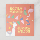 Llama Place Card, Mexicaans feest Plaatskaartje (Buitenkant ongevouwen)