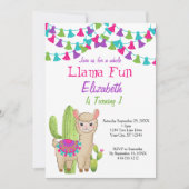 Llama Plezier Eerste 1e Roze Paarse Cactus Verjaar Kaart (Voorkant)