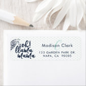 Llama Polka Dot Typografisch Oh Llama Mama Douche Etiket (Insitu)