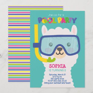 LLAMA POOL ARTIJ INVITATIE KAART