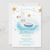 Llama Pool Party Birthday Invitation Boys Kaart (Voorkant)