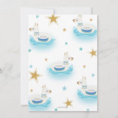 Llama Pool Party Birthday Invitation Boys Kaart (Achterkant)