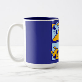 Llama Pop Art Quad Coole Zonnebril Patroon Retro A Tweekleurige Koffiemok