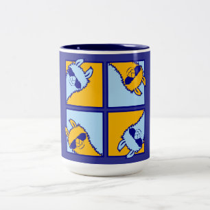 Llama Pop Art Quad Coole Zonnebril Patroon Retro A Tweekleurige Koffiemok