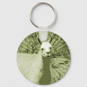 Llama Pop Art Sleutelhanger