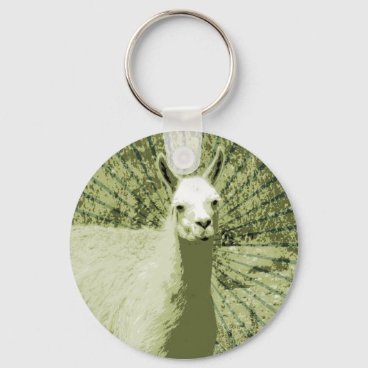 Llama Pop Art Sleutelhanger (Voorkant)
