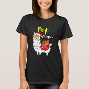 Llama Pop Lights Kerstman Hoed Kerst Pyjama Matchi T-shirt