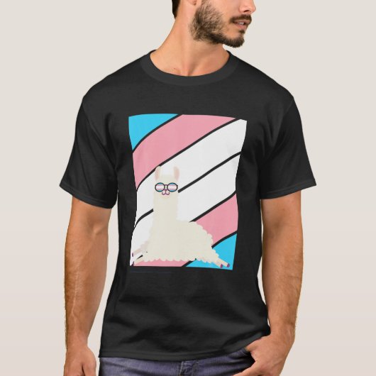 Llama Pride Transgender Flag LGBTQ Proud Ally Prid T-shirt (Voorkant)