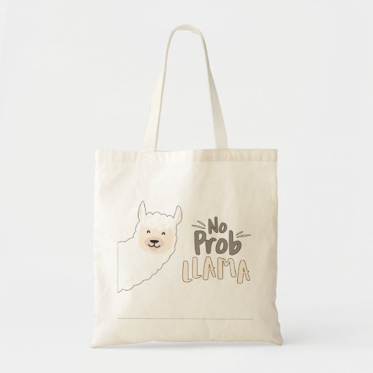 Llama Pun, geen problemen Pun, geen Probllama Tote Bag (Voorkant)