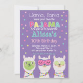 Llama pyjama feest, spa feest kaart (Voorkant)