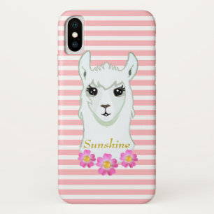 Llama Queen op Pink and White Case-Mate iPhone Case