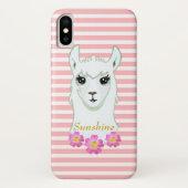 Llama Queen op roze en wit Case-Mate iPhone Case (Achterkant)