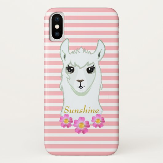 Llama Queen op roze en wit Case-Mate iPhone Case (Achterkant)